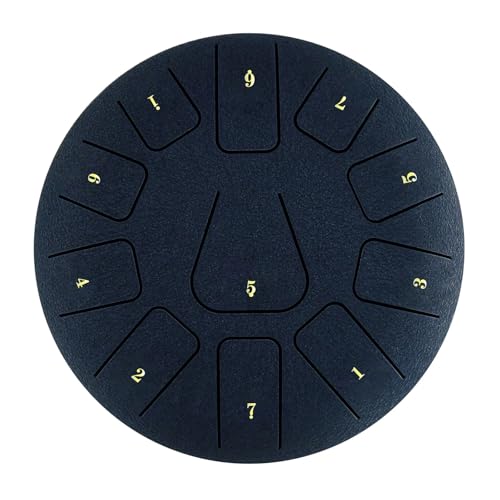 8-Zoll-Stahlzungentrommel 11 Noten Handpan-Trommel mit Trommelschlägel Fingerpicks Percussion for Meditation Yoga für Musikheilung(Blue) von YZDKR