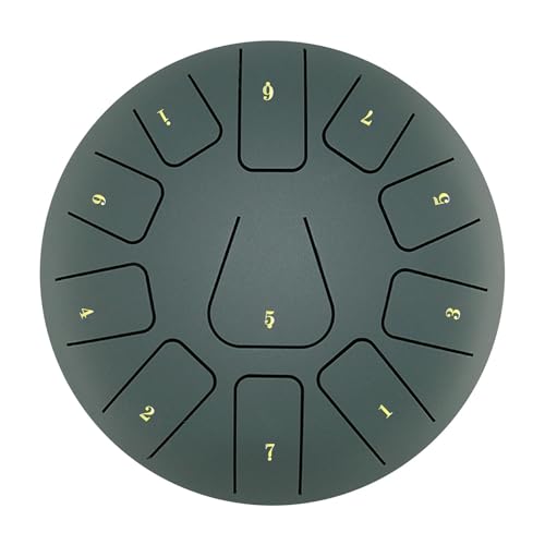 8-Zoll-Stahlzungentrommel 11 Noten Handpan-Trommel mit Trommelschlägel Fingerpicks Percussion for Meditation Yoga für Musikheilung(GREEN) von YZDKR