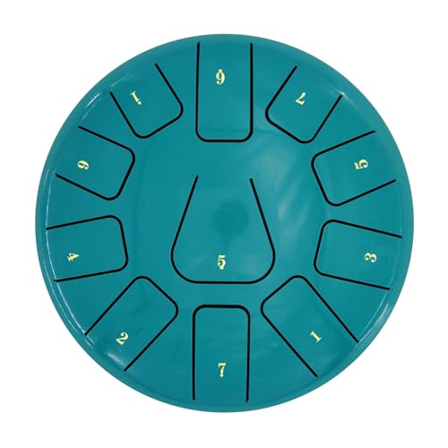 8-Zoll-Stahlzungentrommel 11 Noten Handpan-Trommel mit Trommelschlägel Fingerpicks Percussion for Meditation Yoga für Musikheilung(LAKE BLUE) von YZDKR