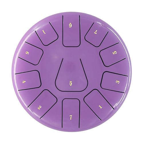 8-Zoll-Stahlzungentrommel 11 Noten Handpan-Trommel mit Trommelschlägel Fingerpicks Percussion for Meditation Yoga für Musikheilung(PURPLE) von YZDKR