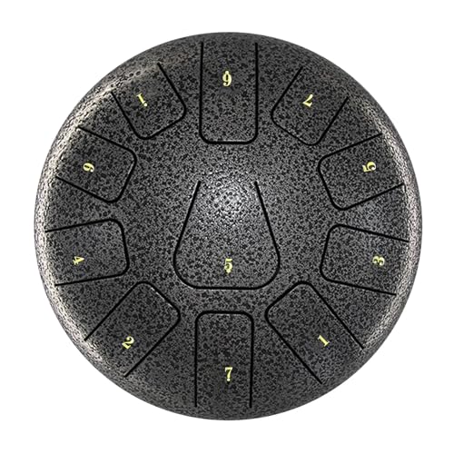 8-Zoll-Stahlzungentrommel 11 Noten Handpan-Trommel mit Trommelschlägel Fingerpicks Percussion for Meditation Yoga für Musikheilung(SILVER) von YZDKR
