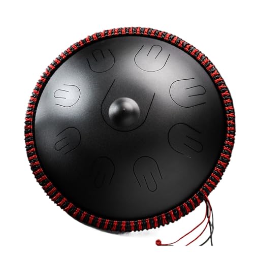 Hluru 14 Zoll 9-Noten-Stahlzungentrommel D-Moll Professionelles Schlaginstrument Handpan-Trommel for Yoga-Meditations-Anfänger für Musikheilung(Black) von YZDKR