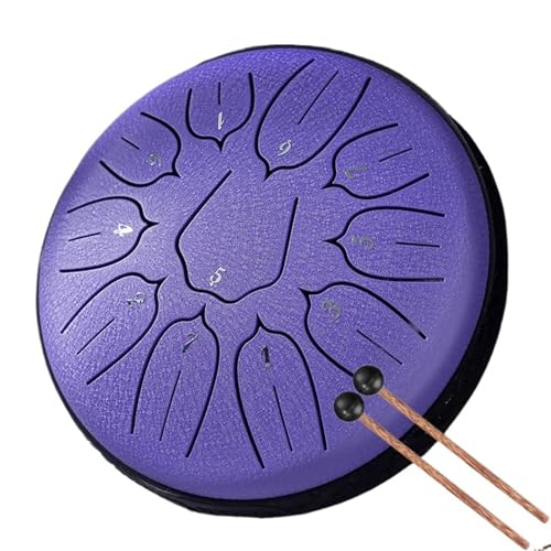 Stahlzungentrommel 6 Zoll 11 Noten Trommeln D5 Ätherische Trommel for Anfänger Handpan Musikinstrumente für Musikheilung(Purple) von YZDKR
