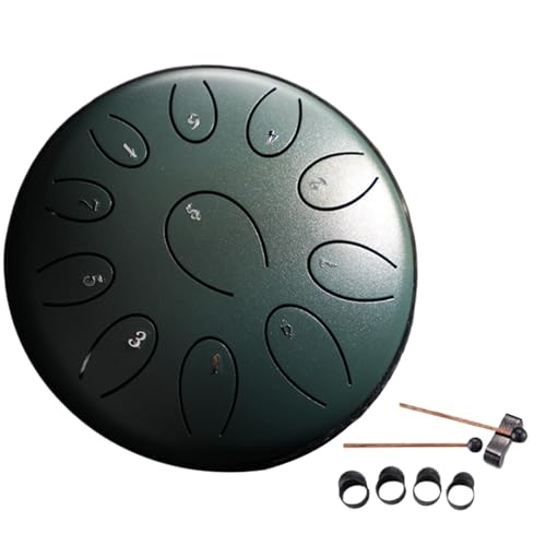 Stahlzungentrommel for Außenhandtrommeln, 11 Noten, Regentrommelinstrument, Handpan-Trommel, Klangheilungsinstrumente, tragbar, Mini für Musikheilung(Color 3) von YZDKR