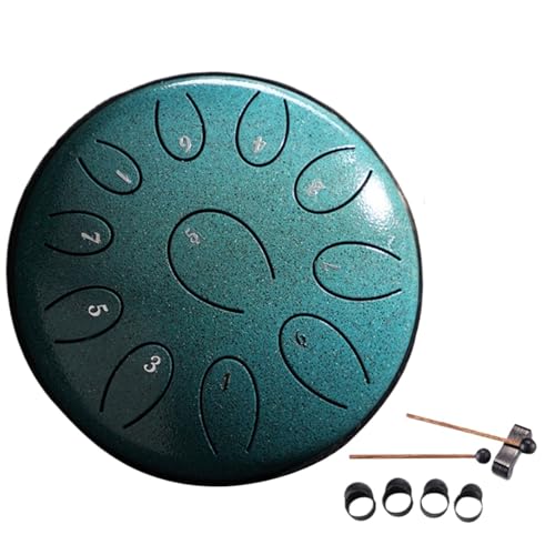 Stahlzungentrommel for Außenhandtrommeln, 11 Noten, Regentrommelinstrument, Handpan-Trommel, Klangheilungsinstrumente, tragbar, Mini für Musikheilung(Color 6) von YZDKR