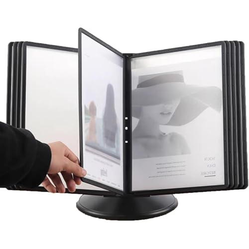 Deluxe-Katalogständer, Dokumentenhalter mit 10 doppelseitigen Fächern, 360° drehbar und 45° neigbar – platzsparend für die Präsentation und Aufbewahrung von A4-Dokumenten Deluxe-Katalogständer, Dokumentenhalter mit 10 doppelseitigen Fächern, 360° drehbar und 45° neigbar – platzsparend für die Präsentation und Aufbewahrung von A4-Dokumenten von YZHYYDS