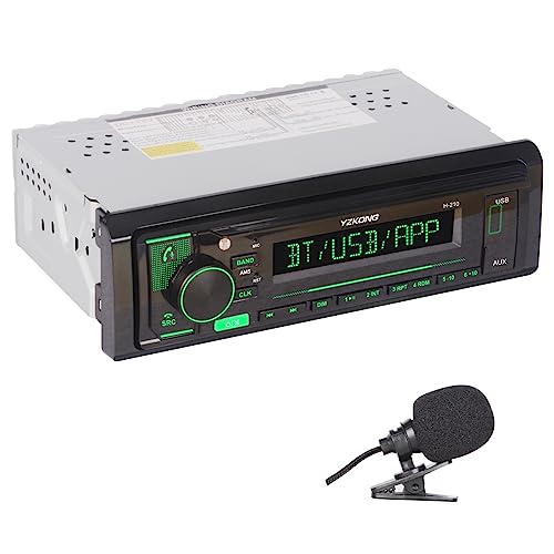 Single din RDS Autoradio Automatische Helligkeit Bluetooth Car Stereo mit LCD-Display AM/FM Radio MP3 Player USB SD Aux-Port integriertes Mikrofon, Freisprechanruf, App Control von YZKONG