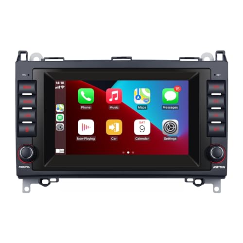 YZKONG 7 Zoll Autoradio für Mercedes Benz A/B Klasse W169 W245 W639 W906 Kabelloses Carplay Android Auto Sprinter Viano Vito Stereo VW Crafter mit Bluetooth Android Auto DSP RDS FM von YZKONG