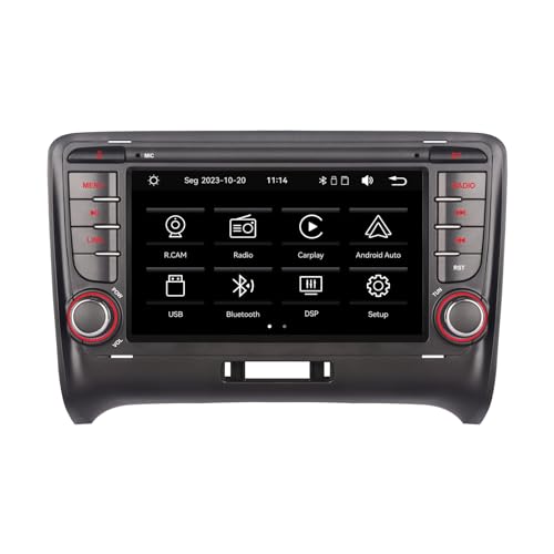 YZKONG Autoradio für Audi TT MK2 8J 2004-2015, kompatibel Apple Carplay und Android Auto Touchscreen HiFi-Sound Touchscreen hohe Leistung mit drahtlosem Autoradio MirrorLink BT/AM/FM/USB/RDS von YZKONG