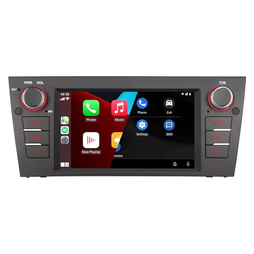 YZKONG Autoradio für BMW 3er E90 E91 E92 E93 2005-2011 mit dem drahtlosen CarPlay Android Auto, Touchscreen Auto Radio Empfänger, AM/FM Radio, Bluetooth, USB Anschluss von YZKONG