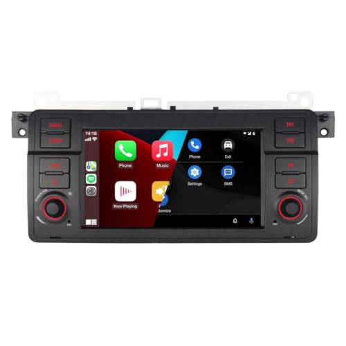 YZKONG Autoradio für BMW E46 3 Serie 1999-2004 mit dem drahtlosen CarPlay Android Auto, Touchscreen-Auto-Radio-Empfänger, AM/FM-Radio, Bluetooth, USB-Anschluss von YZKONG