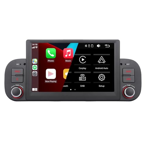 YZKONG Autoradio für FIAT Panda 2013-2020 Wireless Radio Apple CarPlay Android Auto Bluetooth 7 Zoll Touchscreen Autoradio mit AM FM RDS Mirror Link von YZKONG