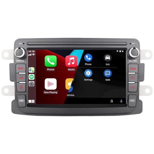 YZKONG Autoradio für Renault Dacia Duster Sandero Logan Dokker Capture mit Wireless CarPlay Android Auto Touchscreen multimédia Player Radio Bluetooth/RDS/FM/AM/Mirror Link von YZKONG