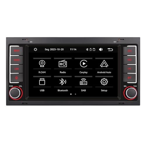 YZKONG Autoradio für VW Touareg 2004-2011 Transporter T5 Multivan 2004-2009 Touchscreen Wireless Apple Carplay und Android Auto Volkswagen Stereo Bluetooth FM USB von YZKONG