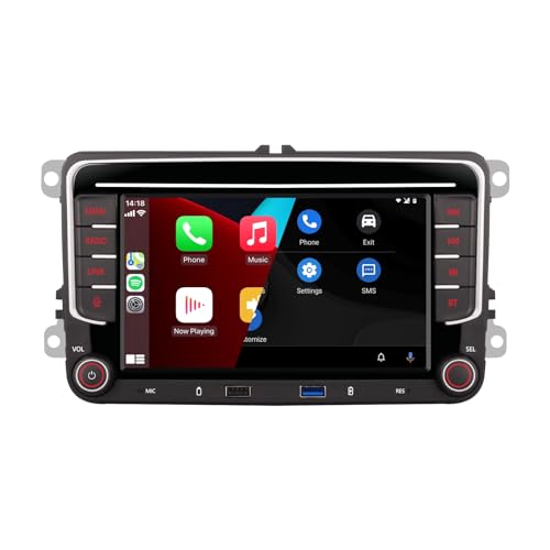 YZKONG Autoradio mit Wireless CarPlay Android Auto, Für VW Golf 5 6 Polo Passat Tiguan EOS Touchscreen Bildschirm HiFi-Sound hohe Leistung mit Android Auto Car Radio mit AM/FM/RDS/USB/BT von YZKONG