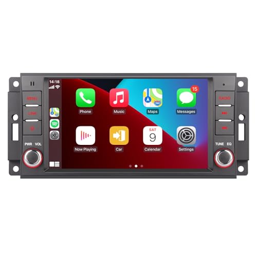 für Jeep Wrangler JK Compass Patriot/Chrysler/Dodge RAM Ladegerät, 7 Zoll Touchscreen Stereo Wireless CarPlay Andriod Auto Autoradio Receiver mit Bluetooth Mirror Link FM RDS von YZKONG