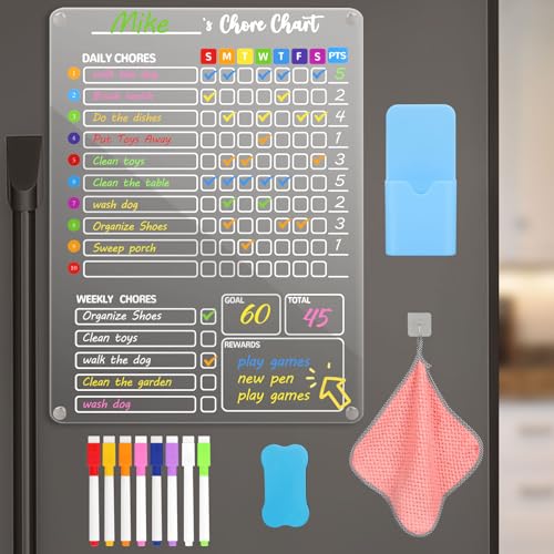 Acryl Magnetische Abwischbare Kalender für Kühlschrank, Wochenplaner Abwischbar, Kühlschrankkalender Aufgabentafel, Acryl Kalender für kühlschrank, To Do List Board für Kühlschrank von Yabound