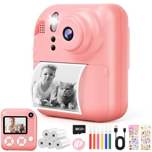 Yabtf Sofortbildkamera Kinder, 2.4 Zoll Bildschirm 48MP/1080P Kinderkamera Sofortbildkamera mit 5 Rollen Druckpapier, 32GB Karte, 6 Farbigen Stiften, 2 Aufkleber Geschenk für Kinder 3-12 Jahren Yabtf Sofortbildkamera Kinder, 2.4 Zoll Bildschirm 48MP/1080P Kinderkamera Sofortbildkamera mit 5 Rollen Druckpapier, 32GB Karte, 6 Farbigen Stiften, 2 Aufkleber Geschenk für Kinder 3-12 Jahren von Yabtf