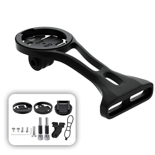 Garmin Fahrradcomputer-Halterung, kompatibel mit Wahoo Elemnt, Bryton, Cateye, Sport-Action-Kamera, Hupe und Lichter, verlängerte Fahrradhalterung, passend für 32 mm Mittelschaftschrauben, Lenker von YaderJove