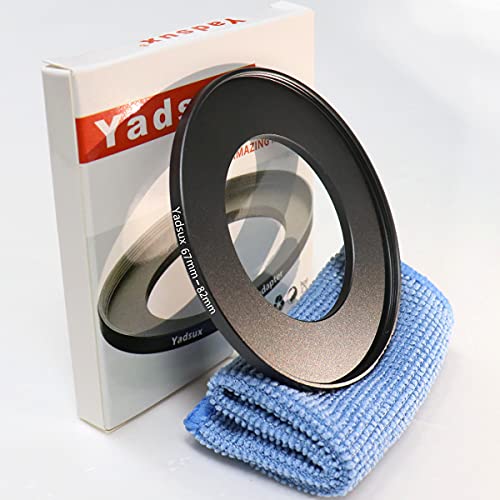 67 bis 82 mm Step-Up-Ring, für Kameraobjektive und Filter, Metallfilter, Step-Up-Ringadapter, der Anschluss 67 mm Objektiv auf 82 mm Filterobjektiv-Zubehör von Yadsux