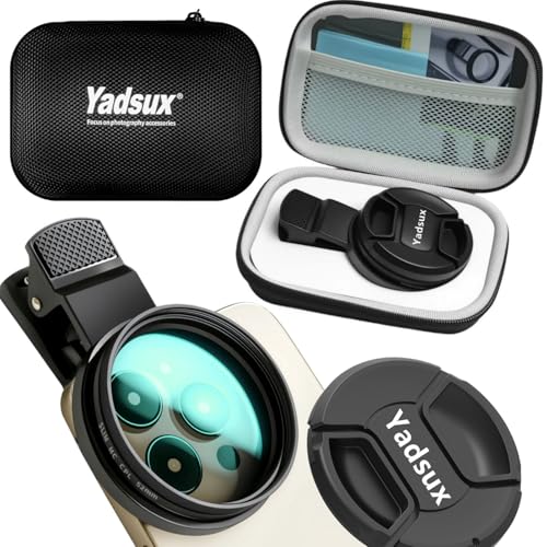 Yadsux CPL Polarisationsfilter für iPhone, Samsung und andere Smartphones, Clip-On-Adapter, HD-doppelseitig, mehrfach beschichtetes SLR-Objektiv, optisches Glas, Handy-Objektiv-Zubehör Yadsux CPL Polarisationsfilter für iPhone, Samsung und andere Smartphones, Clip-On-Adapter, HD-doppelseitig, mehrfach beschichtetes SLR-Objektiv, optisches Glas, Handy-Objektiv-Zubehör von Yadsux