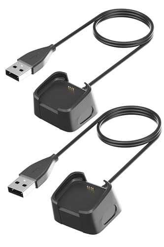 Yaekea 2 Stücke Ladegerät Kompatibel mit Fitbit Versa 2 USB Ladekabel 3.3ft / 100cm Magnetisches Schnell Ladestation für Fitbit Versa 2 Smartwatch Kable (Nicht für Versa/Versa Lite) von Yaekea