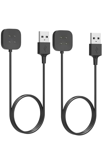 Yaekea 2 Stücke Ladekable für Fitbit Versa 4 /Sense 2 /Versa 3/Sense USB Magnetisches Ladegerät für Fitbit Versa 3 /Versa 4 /Sense/Sense 2 Health & Fitness Smartwatch Ladestation 3.3ft /100cm von Yaekea