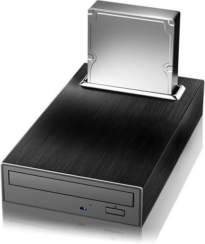Yaeonku Externes 4-in-1-Blu-Ray-Laufwerk, 16 x USB 3.0 und Typ-C externes Blu-Ray-Laufwerk, multifunktionales Schnellladegerät, Desktop-BD/CD/DVD-Brenner/Lesen mit HDD-Gehäuse von Yaeonku