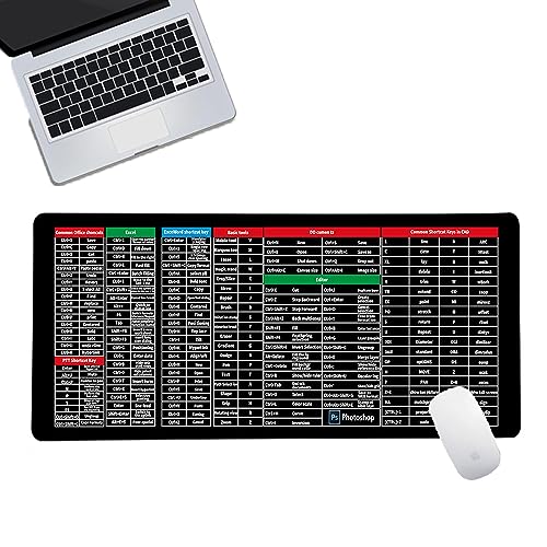 Quick Key Super Large Anti-slip Keyboard Pad, Shortcut Formula Non-Slip Office Keyboard Mat -With Office Software Shortcuts Pattern, Mouse Pad with Shortcuts (#1,800 * 300mm / 31.5 * 11.8 in) von Yaepoip