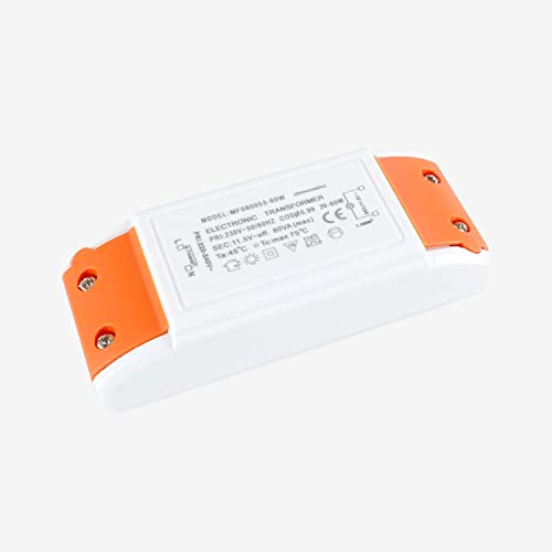 Yafido Elektronischer Transformator 230V (AC) auf 12V (AC) 20-60W, Halogen-Trafo Überlastungsschutz, Dimmbar für Halogenlampen von Yafido