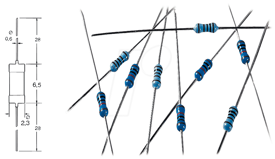 METALL 2,00 - Widerstand, Metallschicht, 2,0 Ohm, 0207, 0,6 W, 1% von Yageo