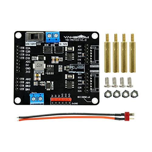 Yahboom Dual Motor Drive Controller Board Module AT8236 Dual H-Bridge DC Stepper for Arduino Raspberry Pi STM32 (Motor Drive Module + Power cable) von Yahboom