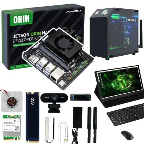 Yahboom Jetson Orin Nano SUPER 4GB Development Kit AI Robots,UHD 15.6in Touch Screen + Jetson Case + USB Camera + Wireless Keyboard and Mouse (Orin Nano 4GB ULT Kit) von Yahboom