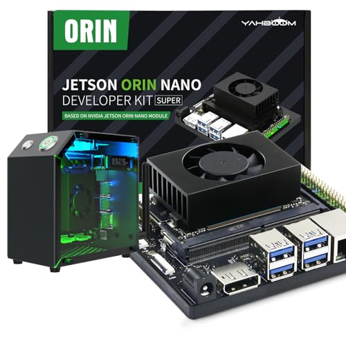 Yahboom Jetson Orin Nano SUPER 4GB Development Board Kit 34TOP, with Jetson Case, RGB Cooling, USB Microphone Camera, Ubuntu22.04 (Orin Nano 4GB Mini PC Kit) von Yahboom