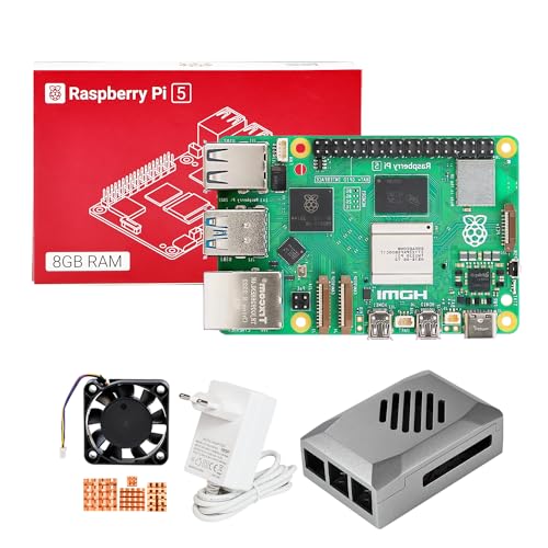 Yahboom Raspberry Pi 5 Developer Kit RAM 8GB + PD Power Supply + ABS Case (with Fan) + Heat Sink Ubuntu20.04 ROS2 for AI Programming Python(8GB-Basic Kit) von Yahboom