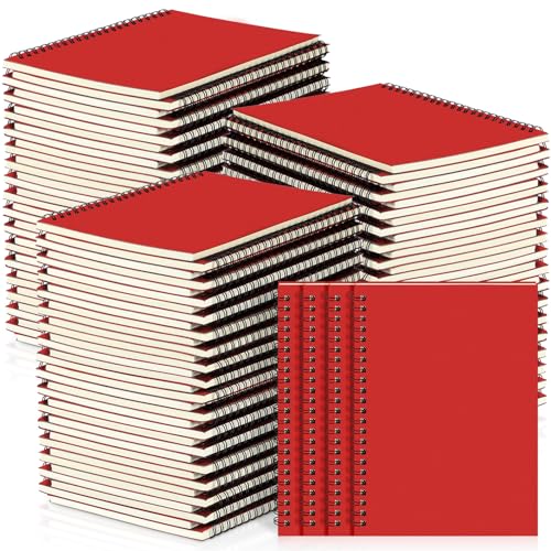 Yahenda Spiral Notebook Bulk A5 Journal Lined 8.3'' x 5.5'' Writing Paper Notebook for Office Business School Classroom Supplies End of Year Gift(Red,72 Pcs) von Yahenda