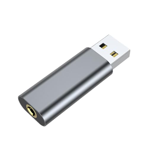 Yajexun USB-Sound-Adapter - 3,5-mm-Aux-zu-USB-Plug-and-Play - Tragbares USB-Audio-Interface, universeller USB-Headset-Adapter für Kopfhörer, Laptop, Desktop von Yajexun