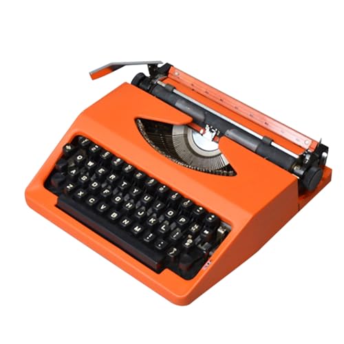 Manuelle Schreibmaschine Im Traditionellen Retro Stil, Tragbare Manuelle Schreibmaschine, EIN Tolles Geschenk für Schriftsteller, Vintage Schreibmaschine für Kreatives Schreiben(Orange) von Yajuer