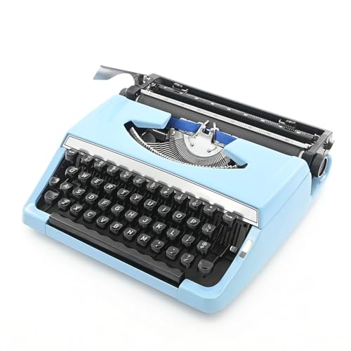 Retro Schreibmaschine, Klassische, Altmodische Manuelle Schreibmaschine, Tragbar Und Einfach Zu Bedienen, Schreibmaschine Für Notizen Oder Kreatives Schreiben(Blue) von Yajuer