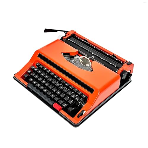 Retro-Schreibmaschine, Klassische Tragbare Schreibmaschine, Altmodisch, Schreibmaschine Zum Dekorieren Von Geschenken und Zum Schreiben Von Briefen(Orange) von Yajuer