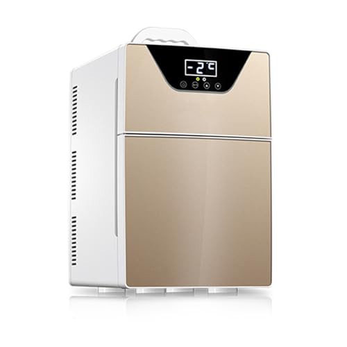 Yajuer Kompakter Kühlschrank, Retro, Mini-Kühlschrank mit Doppeltür, kleiner Kühlschrank für Wohnung, Büro, Küche, Schlafsaal, Schlafzimmer (Farbe: Gold) von Yajuer