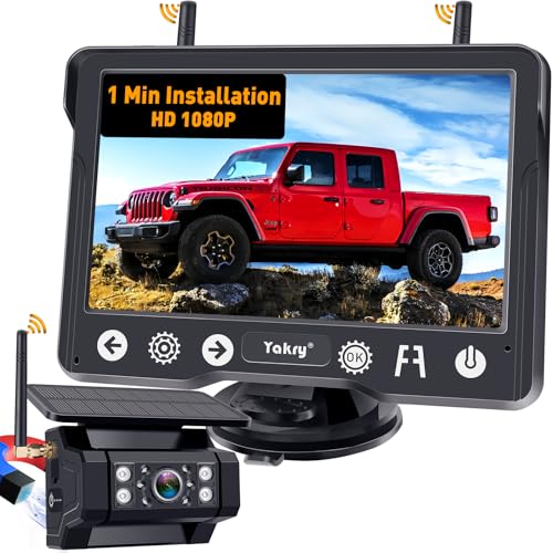 Kabellose Rückfahrkamera magnetisch für LKW: 1 Minute einfache Installation HD 1080P Rückfahrkamera Solar - Tragbares wiederaufladbares 5-Zoll-Monitorsystem für Auto LKW SUV RV Anhänger Camper Y02 Kabellose Rückfahrkamera magnetisch für LKW: 1 Minute einfache Installation HD 1080P Rückfahrkamera Solar - Tragbares wiederaufladbares 5-Zoll-Monitorsystem für Auto LKW SUV RV Anhänger Camper Y02 von Yakry