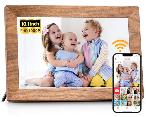 FRAMEO Digitaler Bilderrahmen WLAN 10,1 Zoll - 1280x800 IPS Touchscreen Digitale Bilderrahme, 32GB Speicher, Auto Rotation Elektronischer Fotorahmen, Teilen Sie Fotos/Videos Sofort (Holzmaserung) FRAMEO Digitaler Bilderrahmen WLAN 10,1 Zoll - 1280x800 IPS Touchscreen Digitale Bilderrahme, 32GB Speicher, Auto Rotation Elektronischer Fotorahmen, Teilen Sie Fotos/Videos Sofort (Holzmaserung) von Yalilia