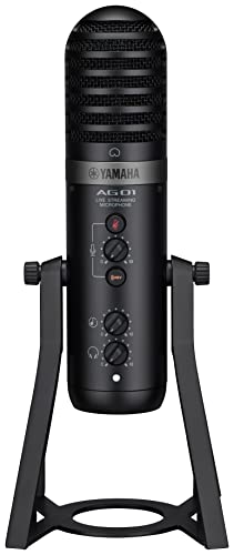 Yamaha AG01 Live-Streaming USB-Kondensatormikrofon – Hochauflösende Audioaufnahme und -wiedergabe, für Windows, Mac, iOS und Android – In Schwarz von Yamaha