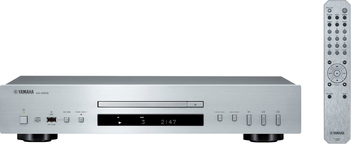 Yamaha CD-S303 CD-Player (CD, Display mit Uhranzeige, Displaybeleuchtung, USB-Aufnahme) von Yamaha