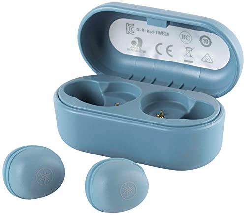 Yamaha TW-E3A Bluetooth-Kopfhörer – Kabellose In-Ear-Kopfhörer in blau – 6 Stunden Wiedergabezeit mit einer Ladung – Wasserdicht (IPX5 Zertifizierung) – Inkl. Ladecase von YAMAHA
