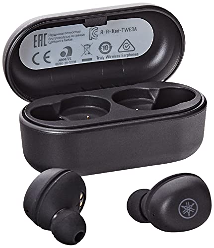 Yamaha TW-E3A Bluetooth-Kopfhörer – Kabellose In-Ear-Kopfhörer in schwarz – 6 Stunden Wiedergabezeit mit einer Ladung – Wasserdicht (IPX5 Zertifizierung) – Inkl. Ladecase von Yamaha