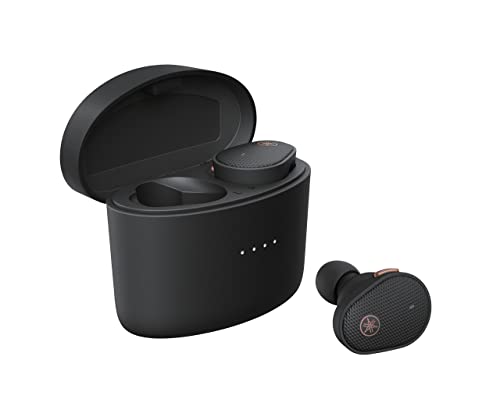 Yamaha TW-E5B True Wireless Earbuds – Ohrhörer in Ladecase mit True Sound, aptX Adaptive, Game Mode, Ambient Sound, Listening Care und eingebautem Mikrofon – In Schwarz von Yamaha