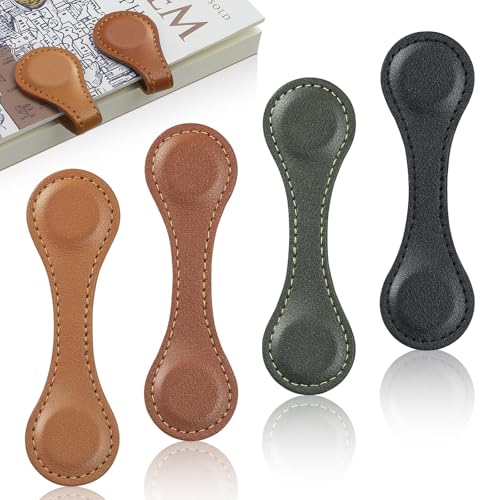 Yamobi Magnetische Lesezeichen Set, Vintage Design In Braun, Schwarz Und Grün, 4 Stück Aus PU-Leder, Ideal Als Geschenk Für Bücherliebhaber Und Kinder Yamobi Magnetische Lesezeichen Set, Vintage Design In Braun, Schwarz Und Grün, 4 Stück Aus PU-Leder, Ideal Als Geschenk Für Bücherliebhaber Und Kinder von Yamobi