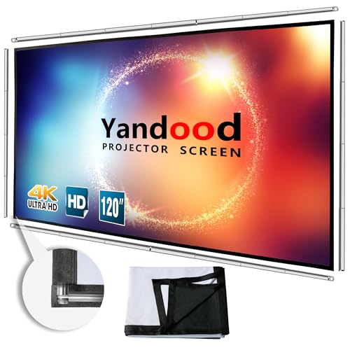 Faltbare Projektor-Leinwand 120 Zoll mit kombiniertem Polrahmen 16:9 HD 4K Anti-Knitter-Schwarze Rückseite Silber tragbare Projektionsleinwand Faltbare Projektor-Leinwand 120 Zoll mit kombiniertem Polrahmen 16:9 HD 4K Anti-Knitter-Schwarze Rückseite Silber tragbare Projektionsleinwand von Yandood